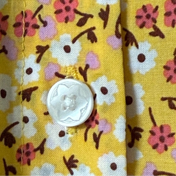 Draper James Floral Sundress Short Sleeve V-Neck Women Size L Yellow coastal - Picture 8 of 14
